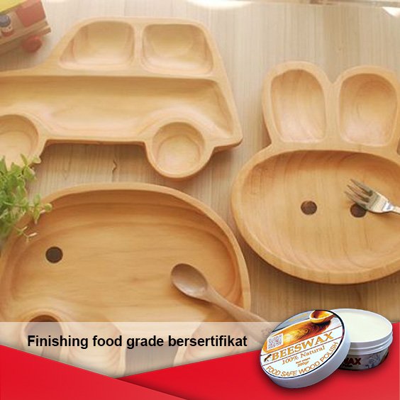 Finishing food grade peralatan makan dari kayu